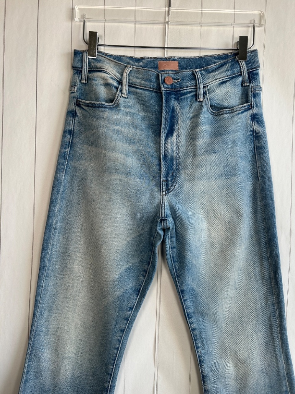 Mother jeans size 30 The Hustler Ankle Fray blue Au Revoir light wash - Picture 2 of 15